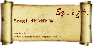 Szegi Ádám névjegykártya